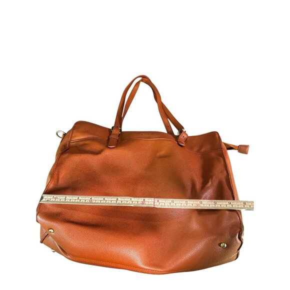 Large ECOSUSI Brown Faux Leather Tote Bag With Zip Pocket & Gold Accents - Picture 7 of 11